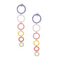 Rainbow Stone Drop Ring Earrings