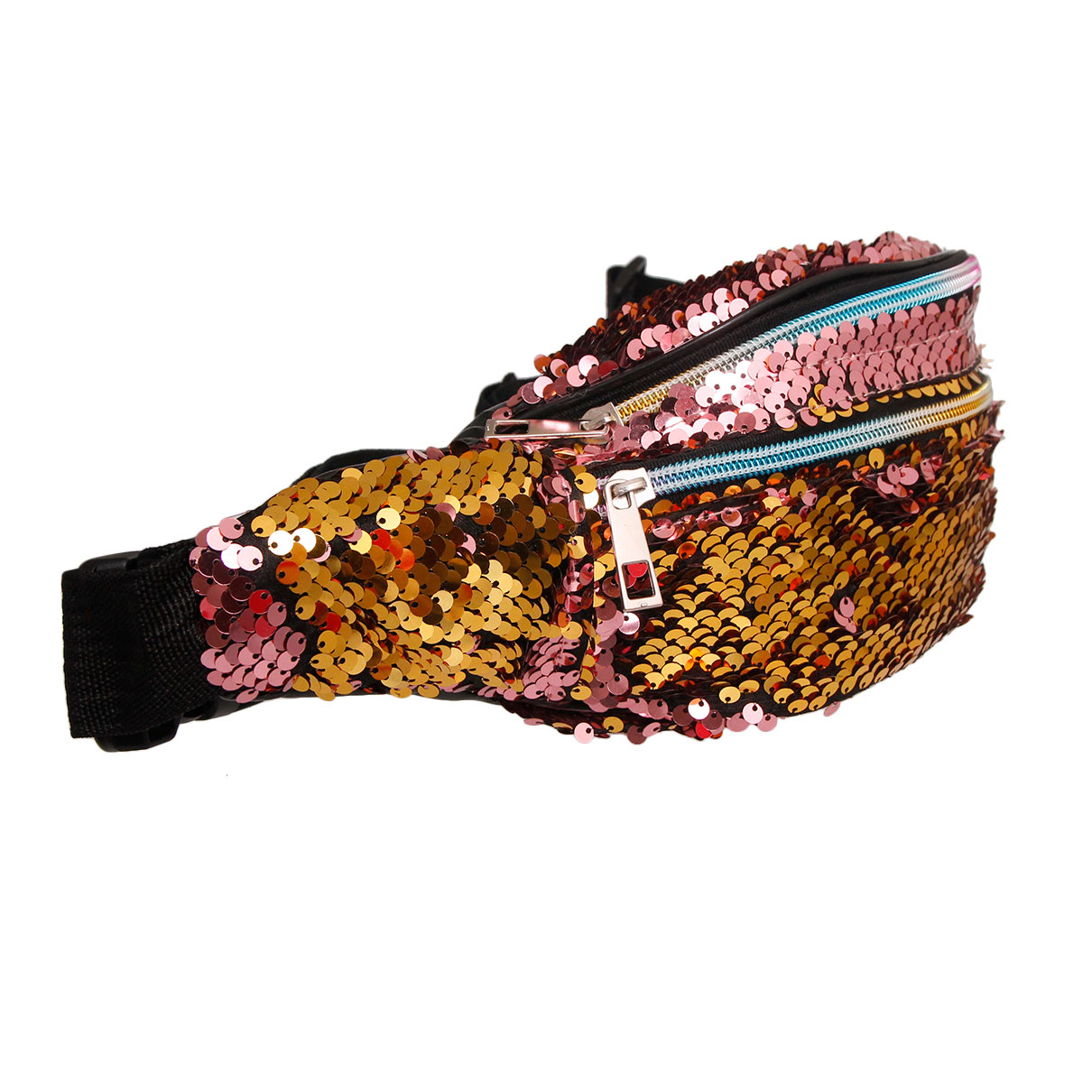 Rose Gold Sequin 3 Pocket Fanny Pack