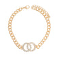 Gold Linked Ring Stone Anklet