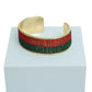 Gold Rim Red and Green Bangle Cuff