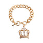 Gold Crown Toggle Bracelet