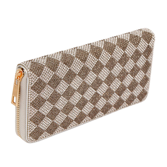 Harlequin Rhinestone Zippered Wallet