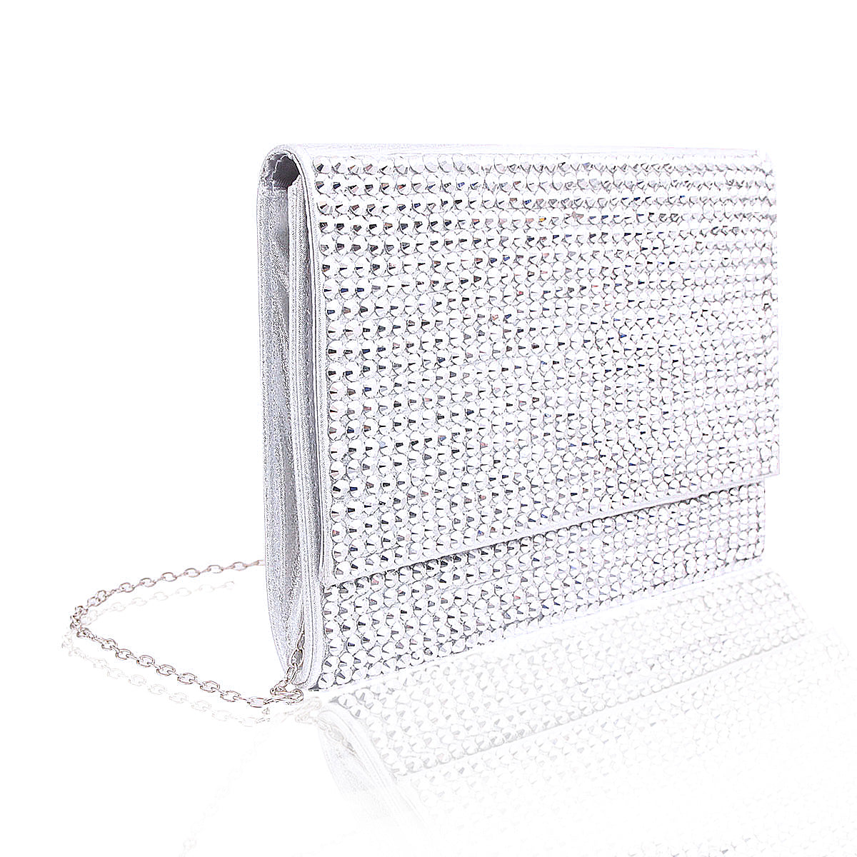 Silver Crystal Clutch