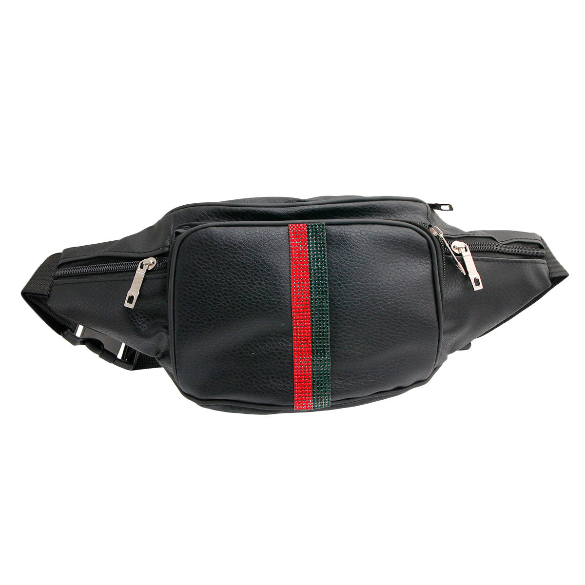 Designer Stripe Black Fanny Pack