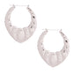 Textured Silver Teardrop Hoops