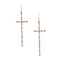 Rainbow Pave Stone Cross Earrings