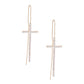 Gold Cross Thread Earrings