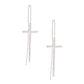 Silver Cross Thread Earrings