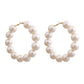 Large Cream Pearl Hoop Earrings