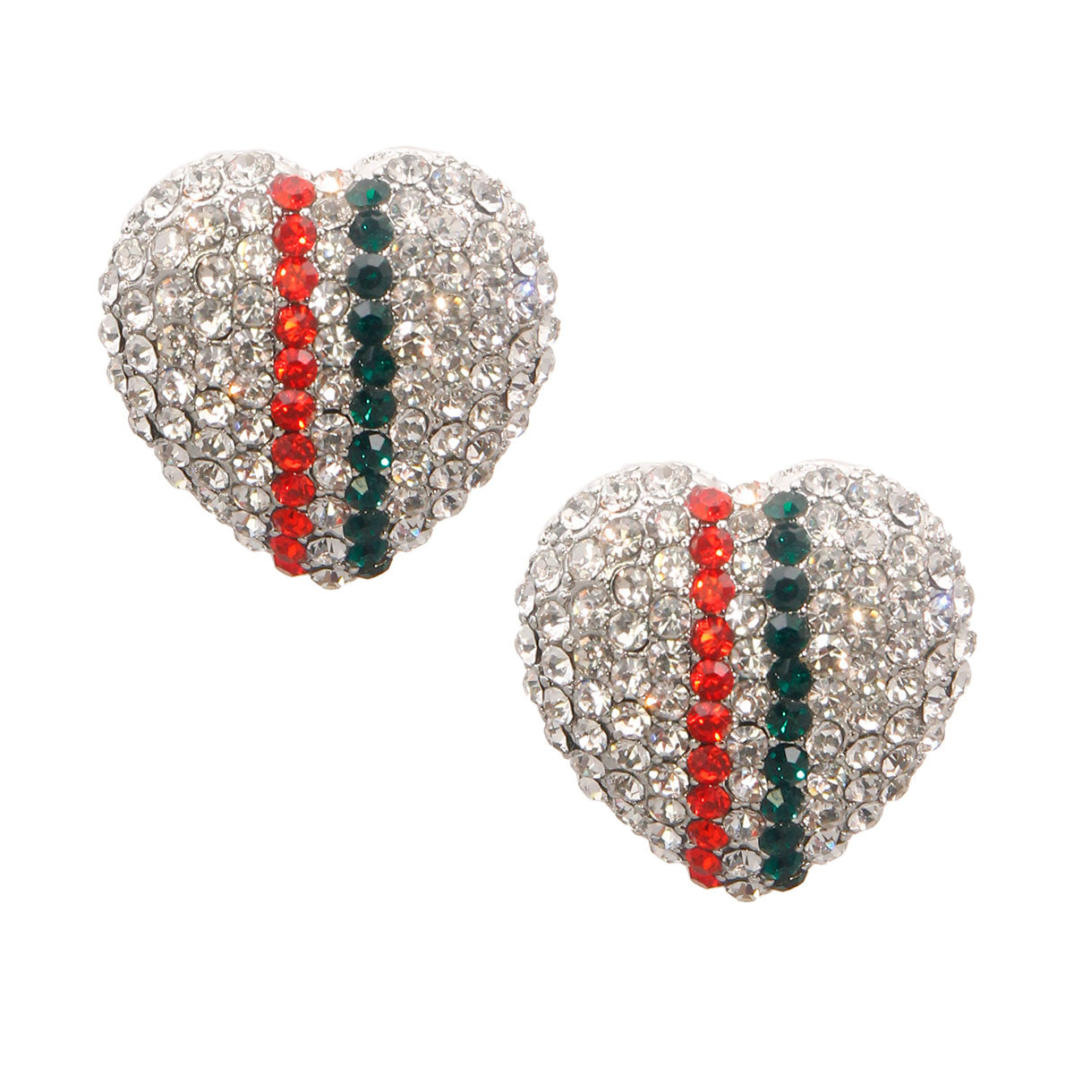 Designer Rhinestone Heart Studs