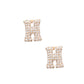 H Initial Rhinestone Studs