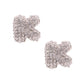 K Rhinestone Silver Studs