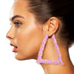 Pink Trapezoid Bamboo Hoops