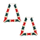 Red and Green Trapozoid Bamboo Hoops
