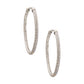 Silver Rhinestone Tube Hoops