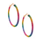 Rainbow Rhinestone Tube Hoops