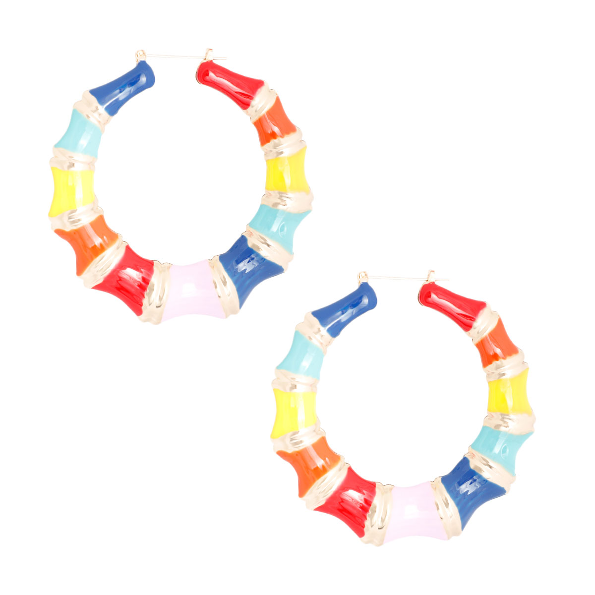 Rainbow Color Bamboo Hoops