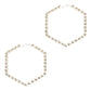 Silver Rhinestone Hexagon Hoops