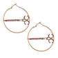 Multi Color Stone Scissor Hoops