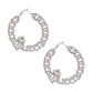 Silver Queen Chain Hoops