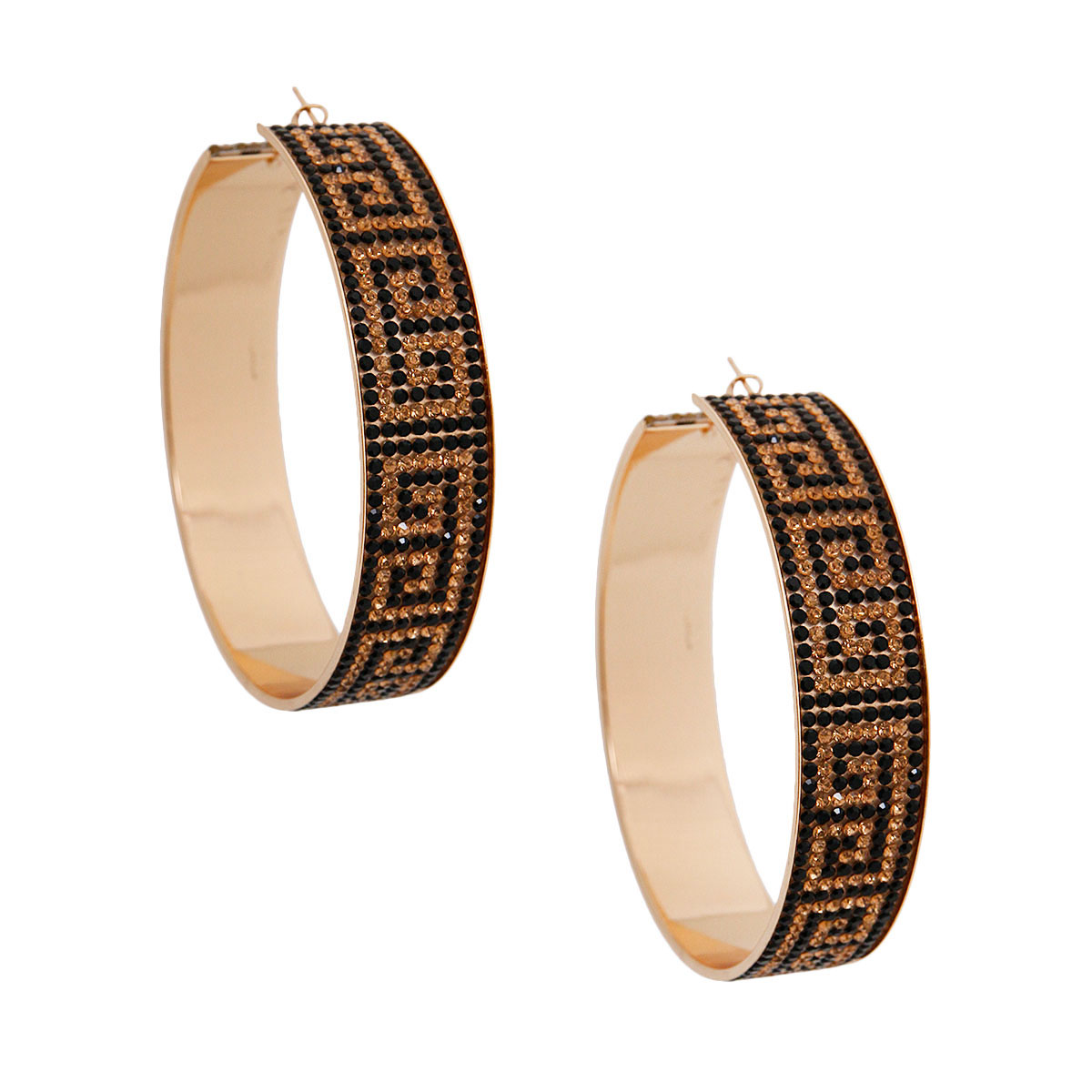 Gold Designer Wide Metal Hoops