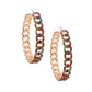 Multi Color Chain Link Pave Hoops