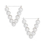 White Pearl Studded Triangle Hoops