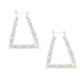 Silver Bling Trapezoid Bamboo Hoops
