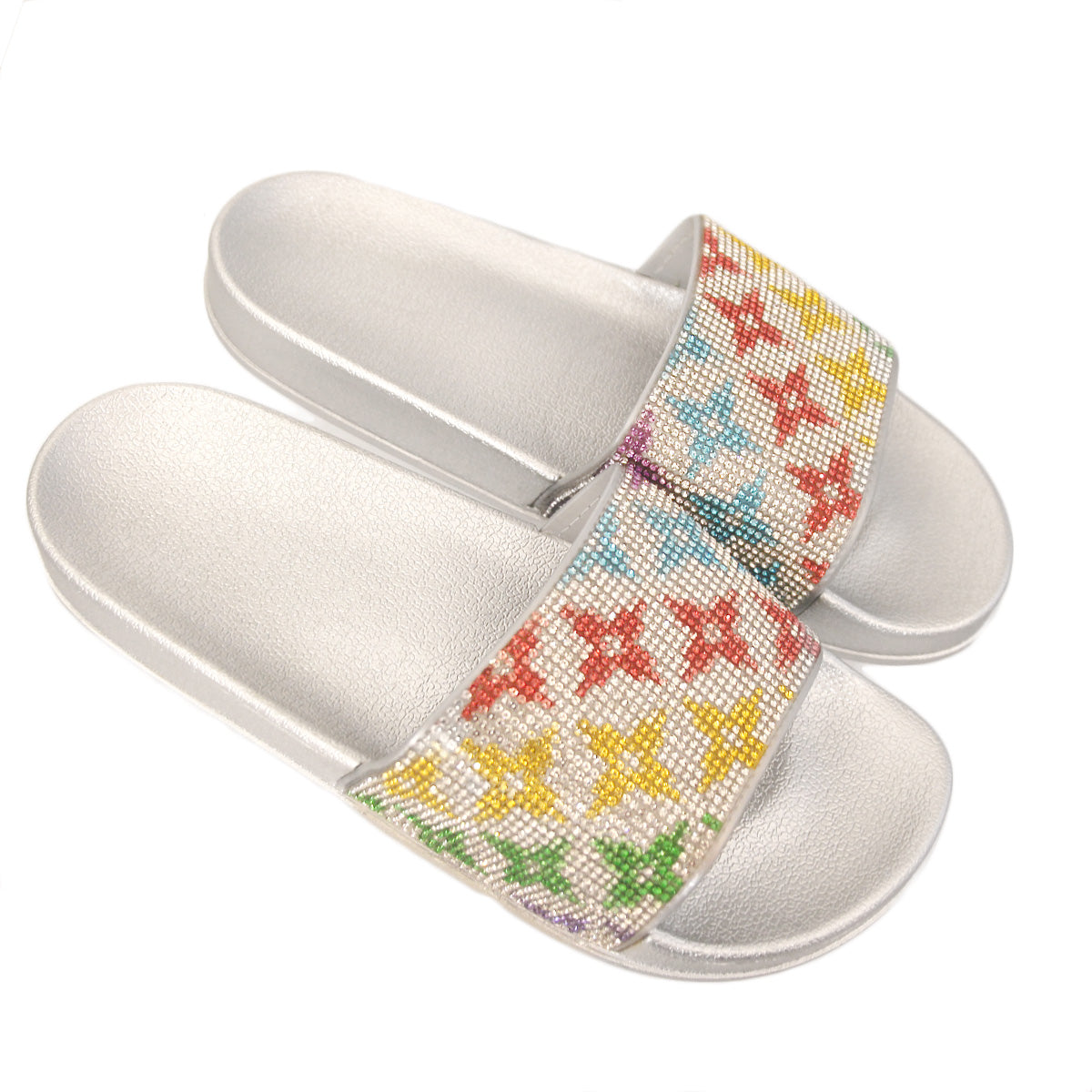 Size 11 Louis Vuitton Silver Slides