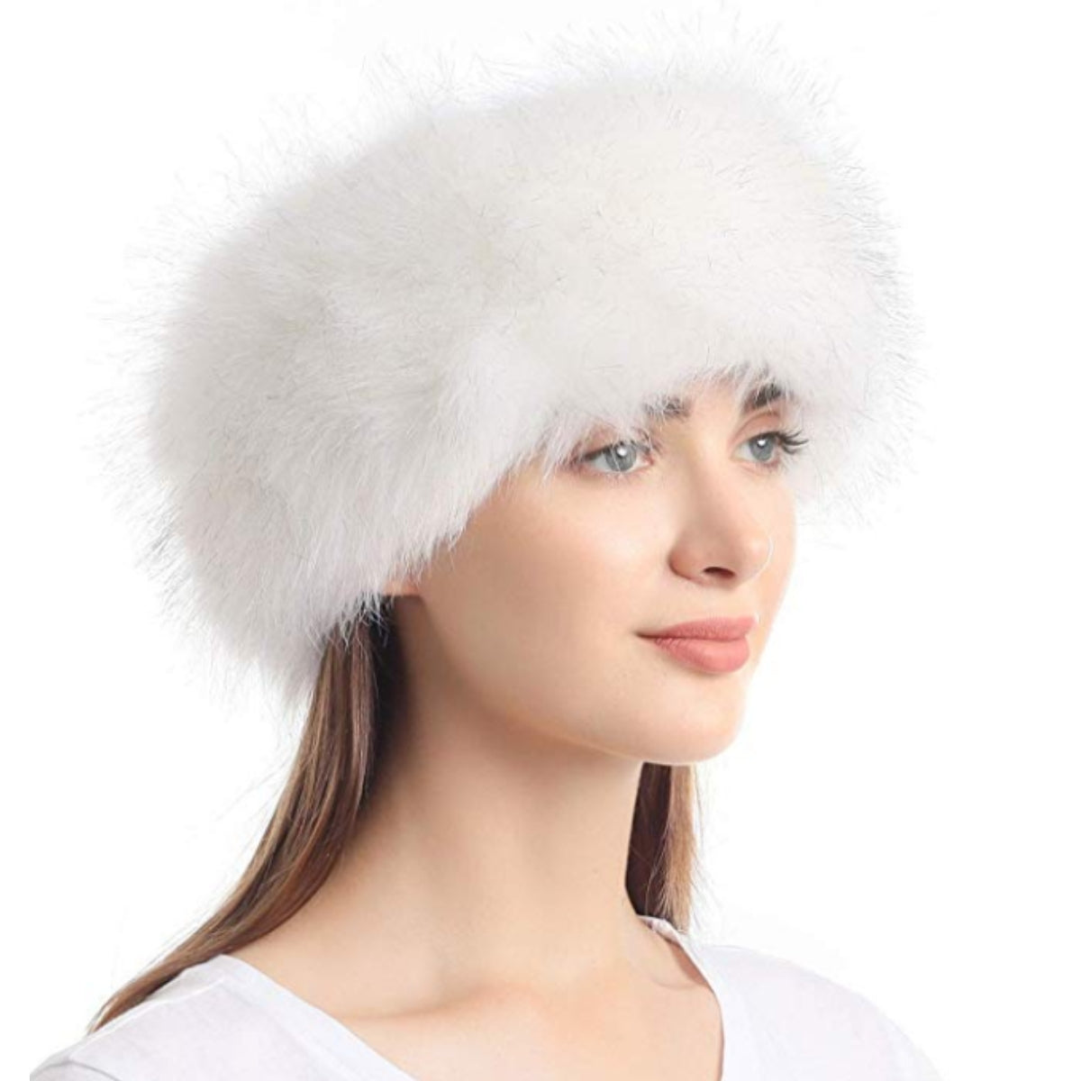 Ivory Fur Earmuff Headband