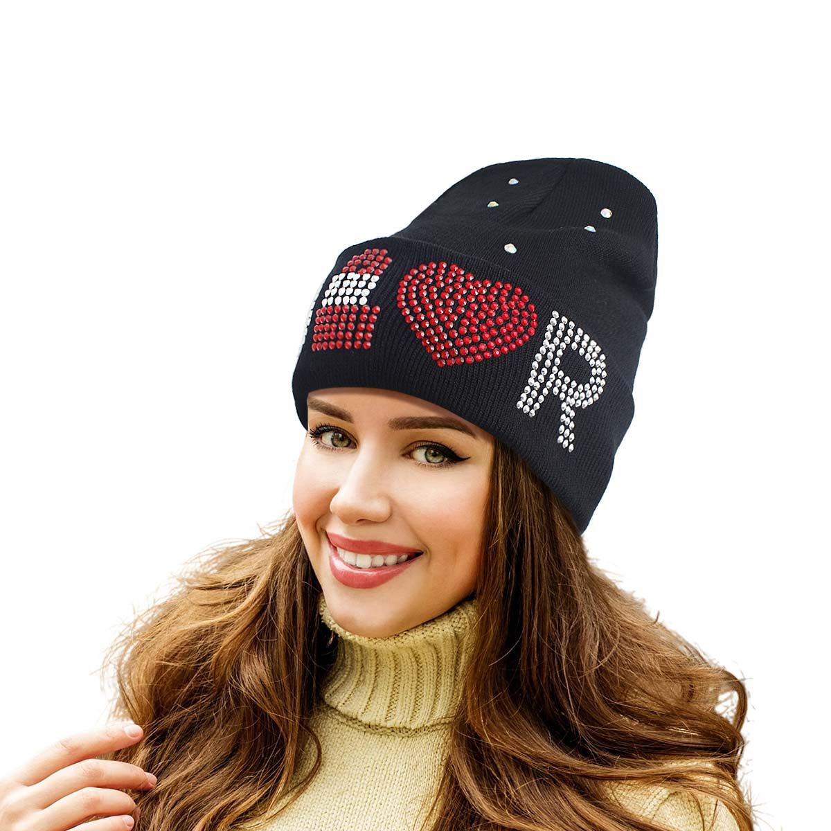 Black Bling Designer Beanie