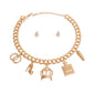 Gold Heavy Designer Charm Necklace