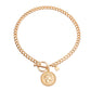 Gold Chain Coin Toggle Necklace