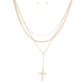 Gold Triple Chain Cross Set