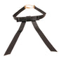 Black Leather Long Bow Choker