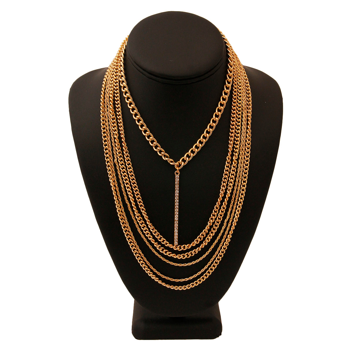 Multi Layer Gold Chain Bar Choker
