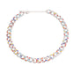 Silver Multi Color Cuban Chain