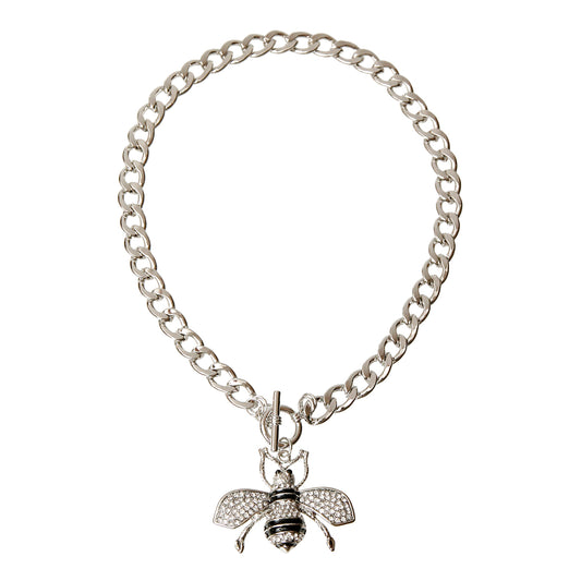 Rhinestone Bee Toggle Necklace