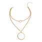 Gold Layered Circle Toggle Necklace