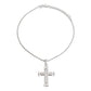 Silver Fleur de Lis Cross Necklace