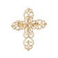 Gold Filigree Cross Brooch