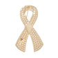 Gold Pink Ribbon Brooch