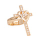 Gold Heart Cross Polished Ring