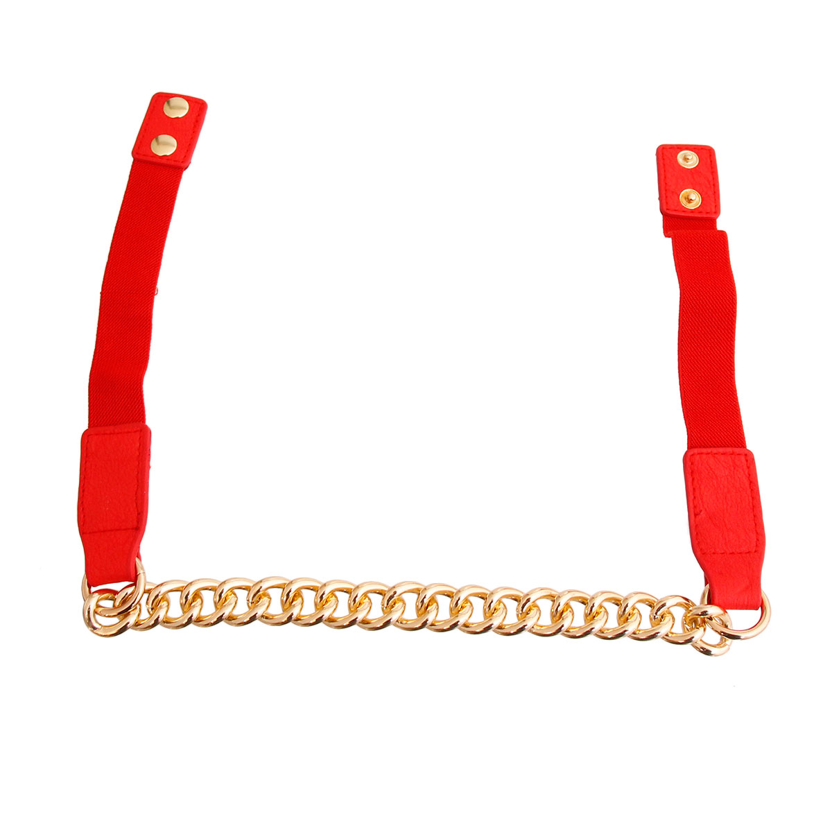 Gold Chain Red Stretch Belt