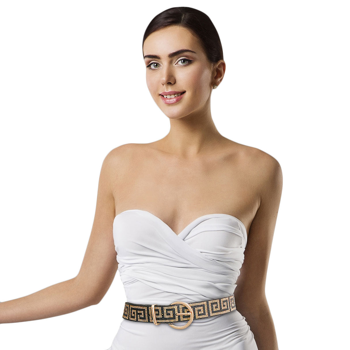 Gold Designer Style Rhinestone Belt