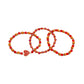 Red and Wood Bead Heart Bracelets