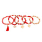 Red Heart Charm Tassel Bracelets