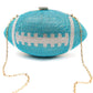 Turquoise Bling Football Clutch