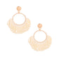 Cream Seed Bead Draped Earrings