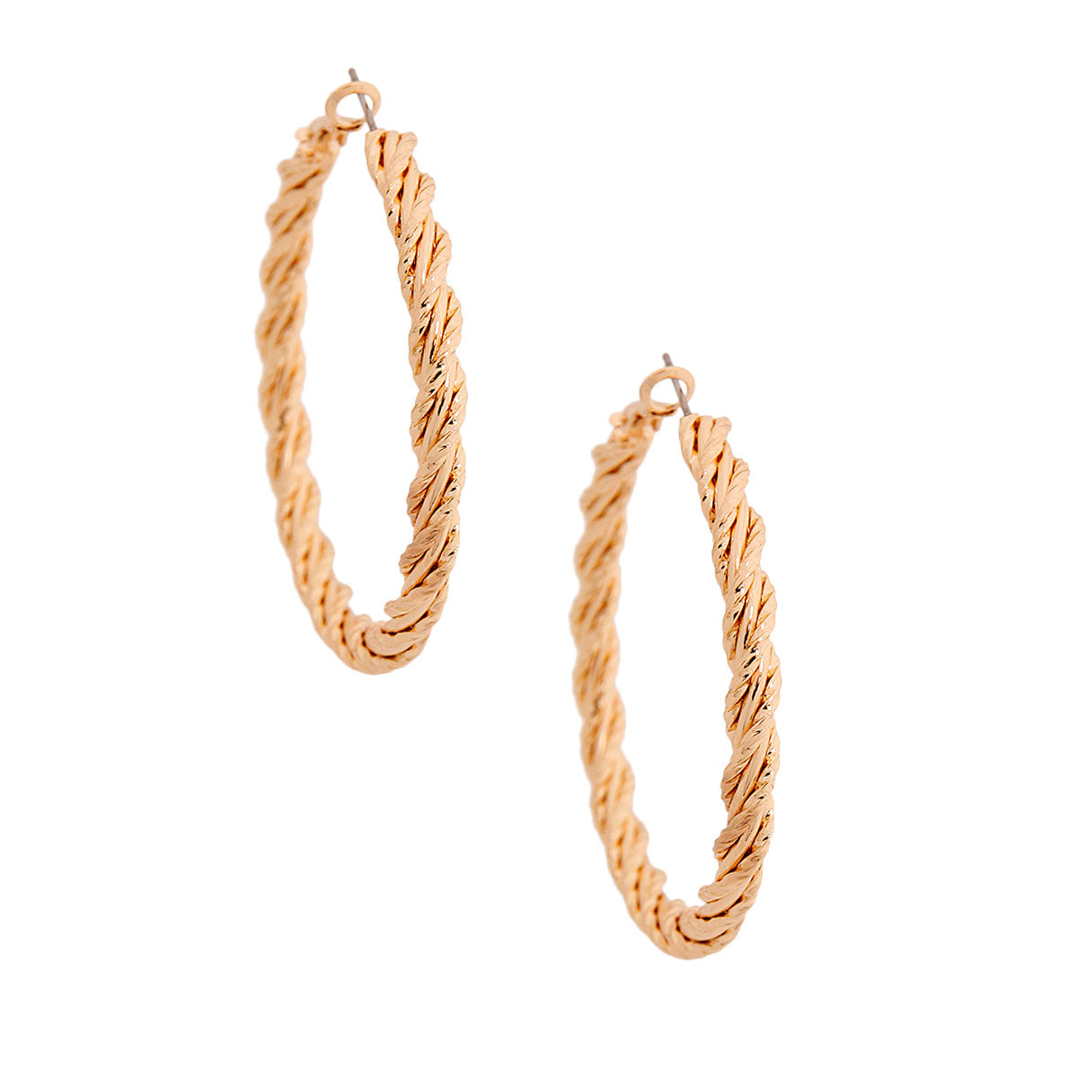 Gold Twisted Rope Hoops